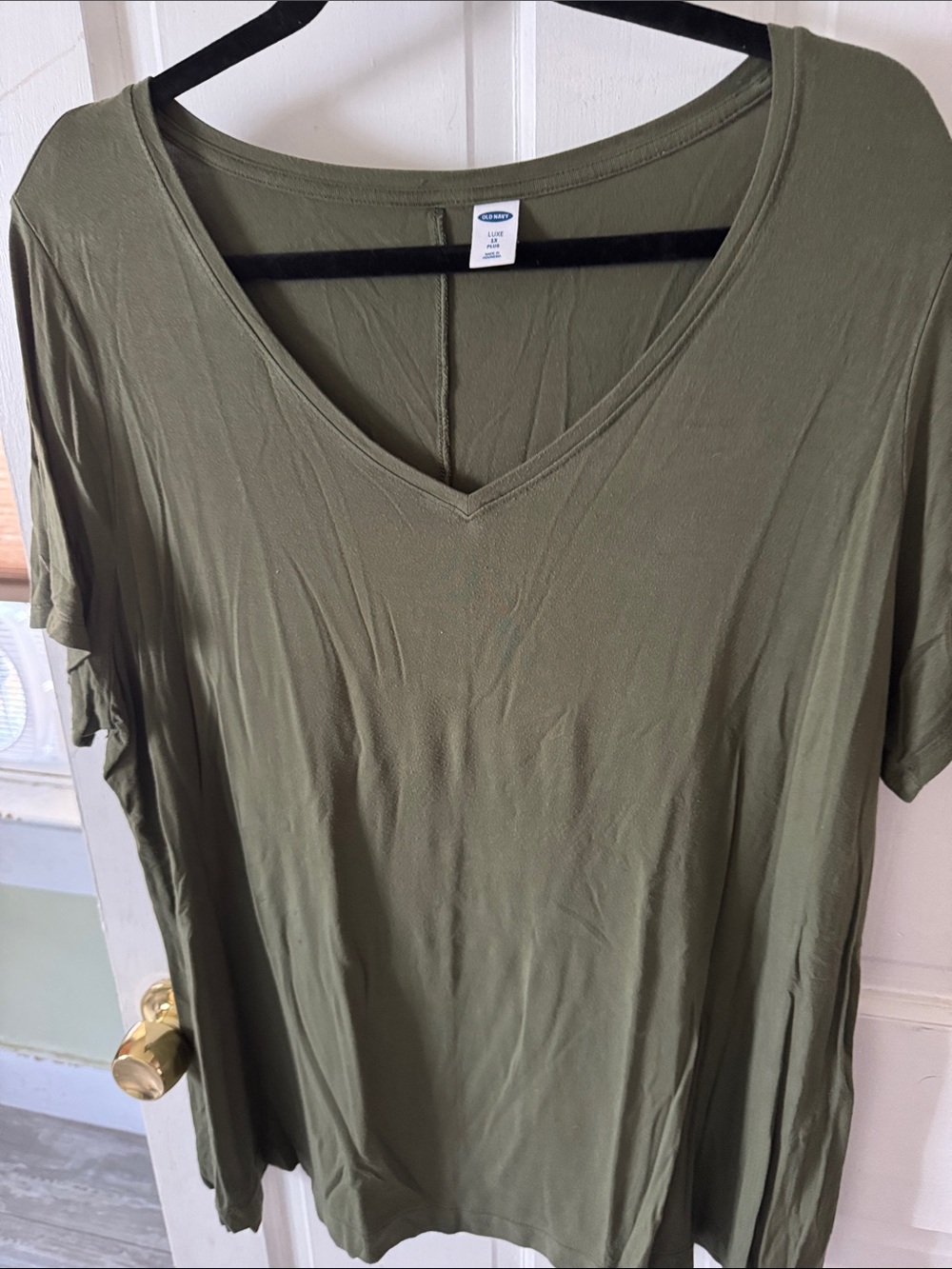 Old Navy Olive Green V-Neck Short Sleeve Tee